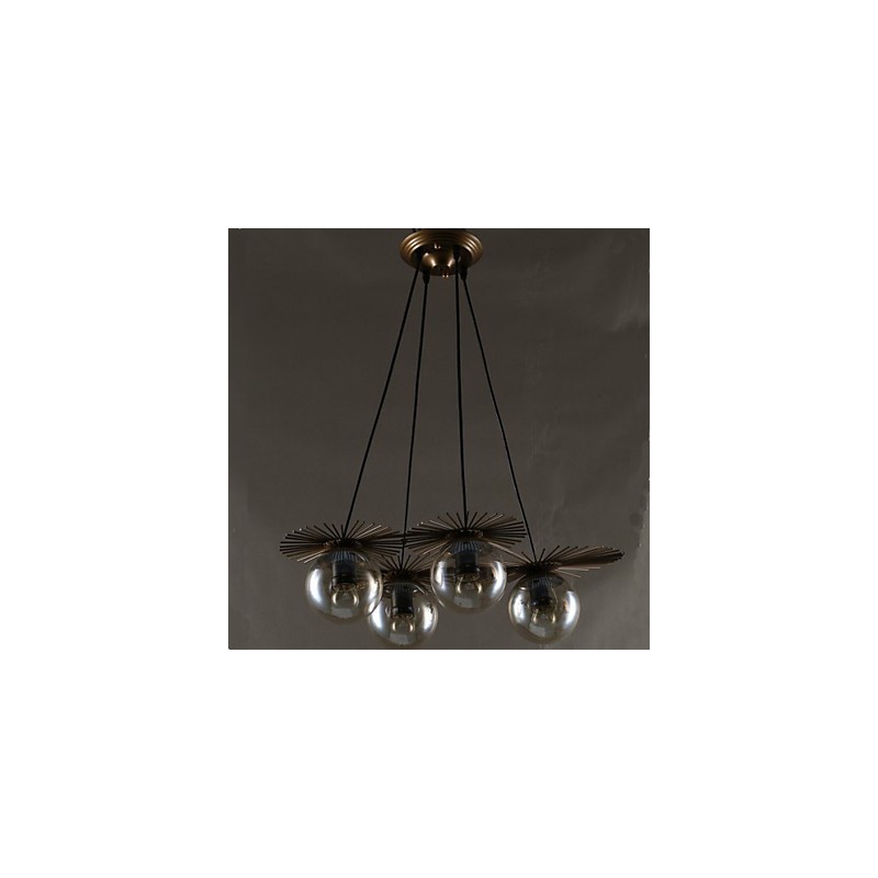 Lampadario in vetro artistico a forma di fagiolo rotondo oro e grigio
