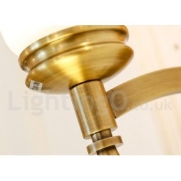 Lampadario a sospensione in ottone e pietra con paralumi in vetro, stile rustico retrò vintage