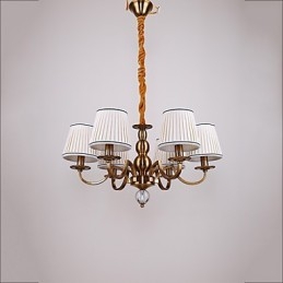 Lampadario moderno contemporaneo in metallo e tessuto, giallo, 39 cm