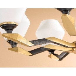 Lampadario a candela in ottone e vetro, stile rustico retrò vintage