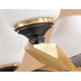 Lampadario a candela in ottone e vetro, stile rustico retrò vintage