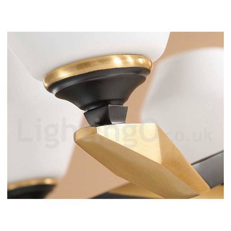 Lampadario a candela in ottone e vetro, stile rustico retrò vintage