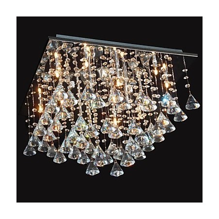 Lampadario classico in metallo cromato e cristallo trasparente 34 cm