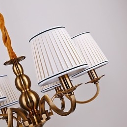 Lampadario moderno contemporaneo in metallo e tessuto, giallo, 39 cm