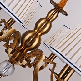 Lampadario moderno contemporaneo in metallo e tessuto, giallo, 39 cm