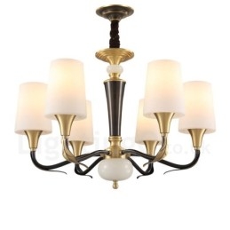 Lampadario a sospensione rustico retrò vintage in ottone con paralumi in vetro e pietra