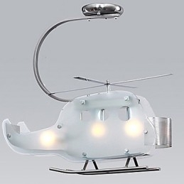 Lampadario per bambini a elicottero in vetro
