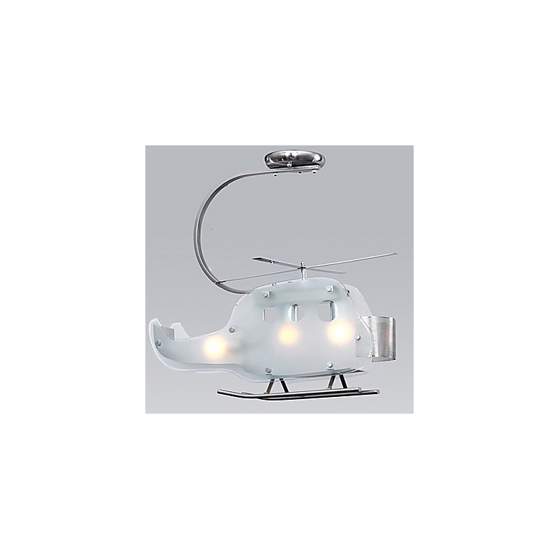Lampadario per bambini a elicottero in vetro