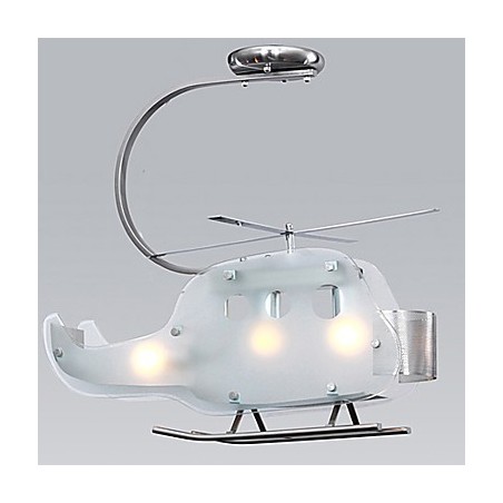 Lampadario per bambini a elicottero in vetro