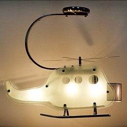 Lampadario per bambini a elicottero in vetro