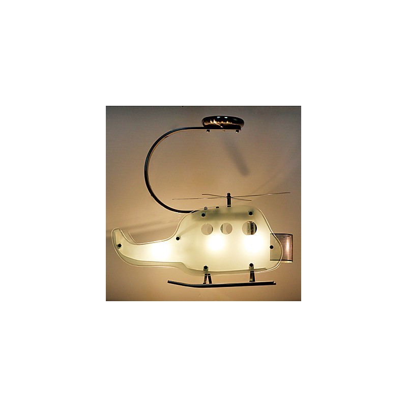 Lampadario per bambini a elicottero in vetro