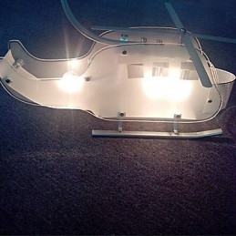Lampadario per bambini a elicottero in vetro