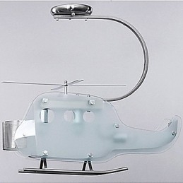 Lampadario per bambini a elicottero in vetro