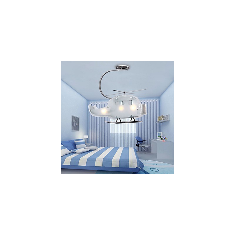 Lampadario per bambini a elicottero in vetro