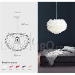 Lampadario moderno contemporaneo a piume multicolore E14