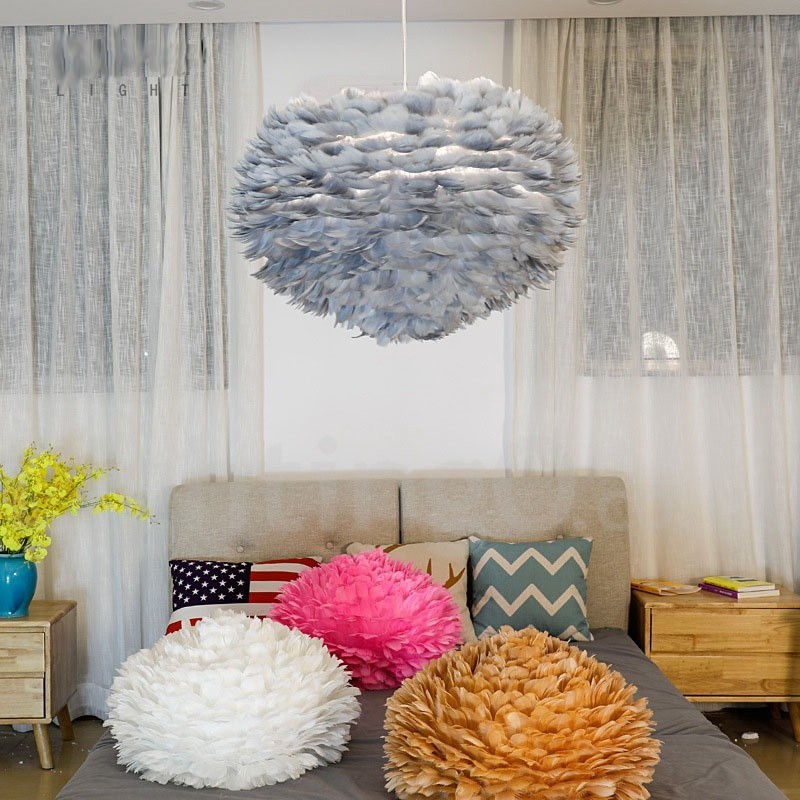 Lampadario moderno contemporaneo a piume multicolore E14