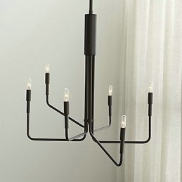 Lampadario in metallo dipinto stile country a candela 6 luci E12/E14