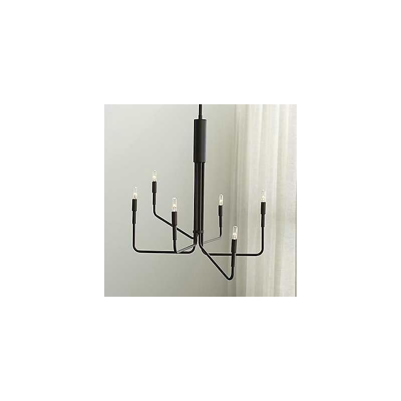 Lampadario in metallo dipinto stile country a candela 6 luci E12/E14