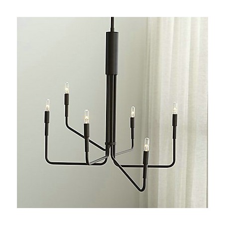 Lampadario in metallo dipinto stile country a candela 6 luci E12/E14