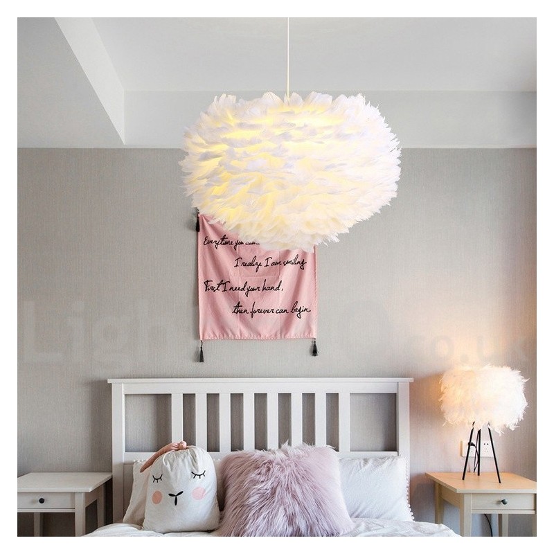 Lampadario moderno contemporaneo a piume multicolore E14