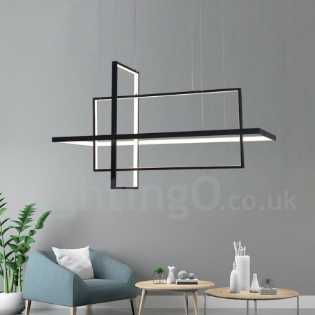 Lampada a sospensione lineare LED dimmerabile con telecomando, alluminio verniciato, design moderno