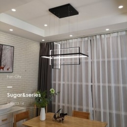 Lampada a sospensione lineare LED dimmerabile con telecomando, alluminio verniciato, design moderno