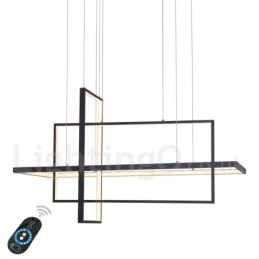 Lampada a sospensione lineare LED dimmerabile con telecomando, alluminio verniciato, design moderno