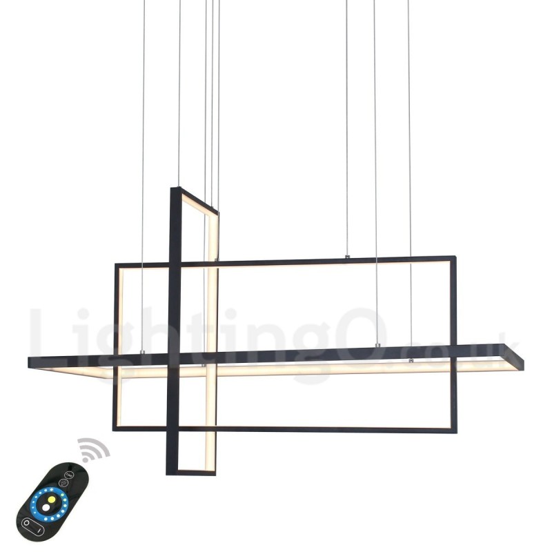Lampada a sospensione lineare LED dimmerabile con telecomando, alluminio verniciato, design moderno