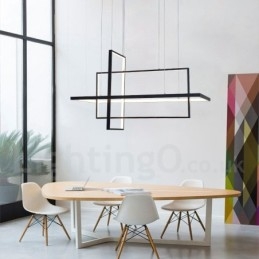 Lampada a sospensione lineare LED dimmerabile con telecomando, alluminio verniciato, design moderno