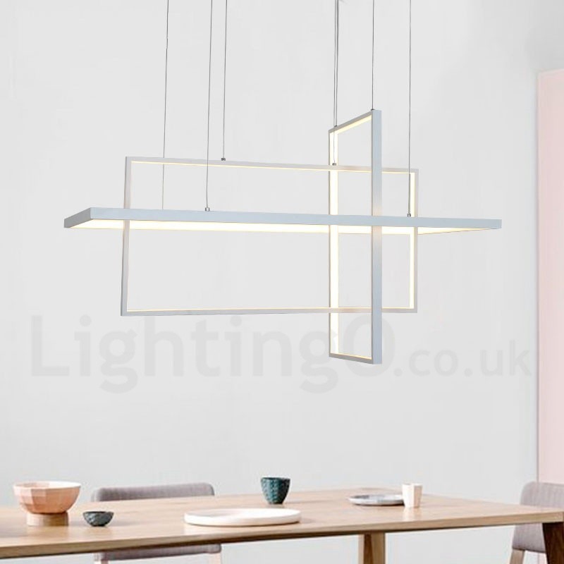Lampada a sospensione lineare LED dimmerabile con telecomando, alluminio verniciato, design moderno
