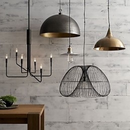 Lampadario in metallo dipinto stile country a candela 6 luci E12/E14