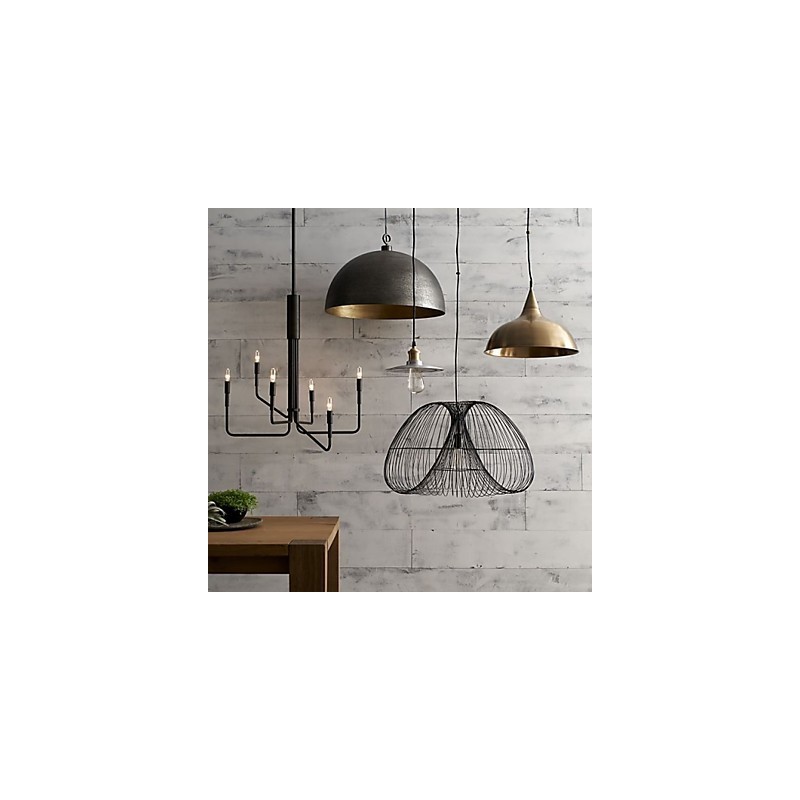 Lampadario in metallo dipinto stile country a candela 6 luci E12/E14