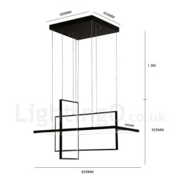 Lampada a sospensione lineare LED dimmerabile con telecomando, alluminio verniciato, design moderno