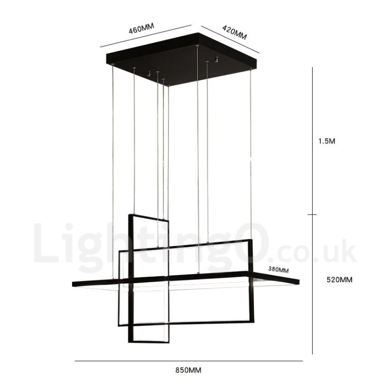 Lampada a sospensione lineare LED dimmerabile con telecomando, alluminio verniciato, design moderno