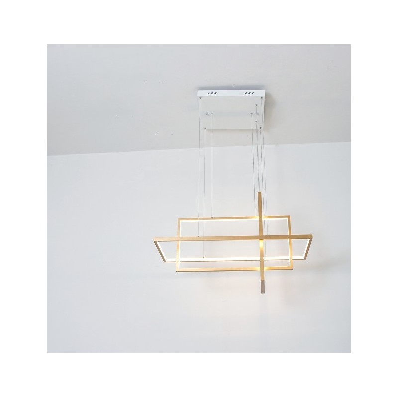 Lampada a sospensione lineare LED dimmerabile con telecomando, alluminio verniciato, design moderno