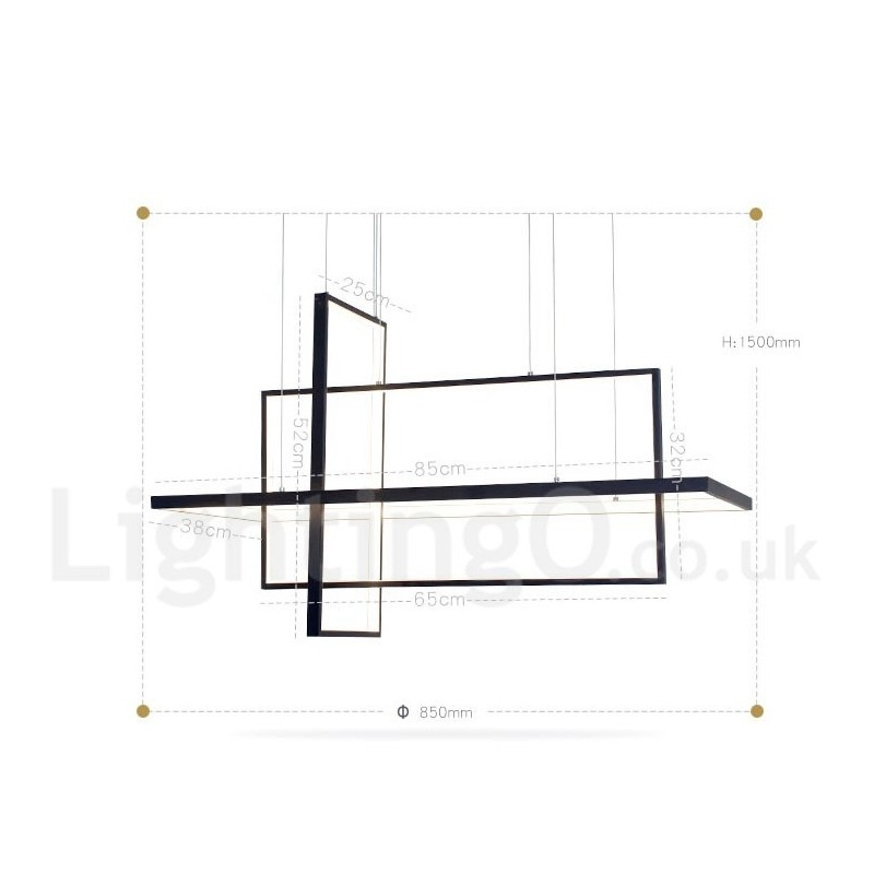Lampada a sospensione lineare LED dimmerabile con telecomando, alluminio verniciato, design moderno