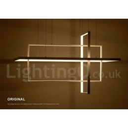 Lampada a sospensione lineare LED dimmerabile con telecomando, alluminio verniciato, design moderno