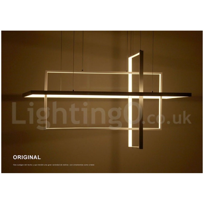 Lampada a sospensione lineare LED dimmerabile con telecomando, alluminio verniciato, design moderno