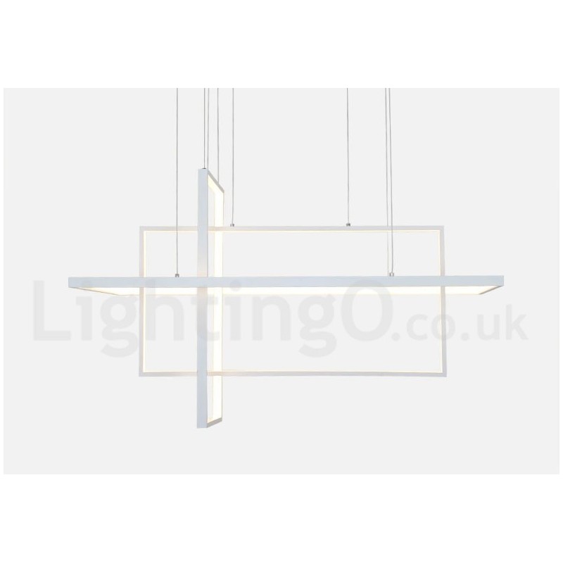 Lampada a sospensione lineare LED dimmerabile con telecomando, alluminio verniciato, design moderno