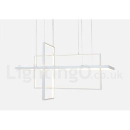 Lampada a sospensione lineare LED dimmerabile con telecomando, alluminio verniciato, design moderno