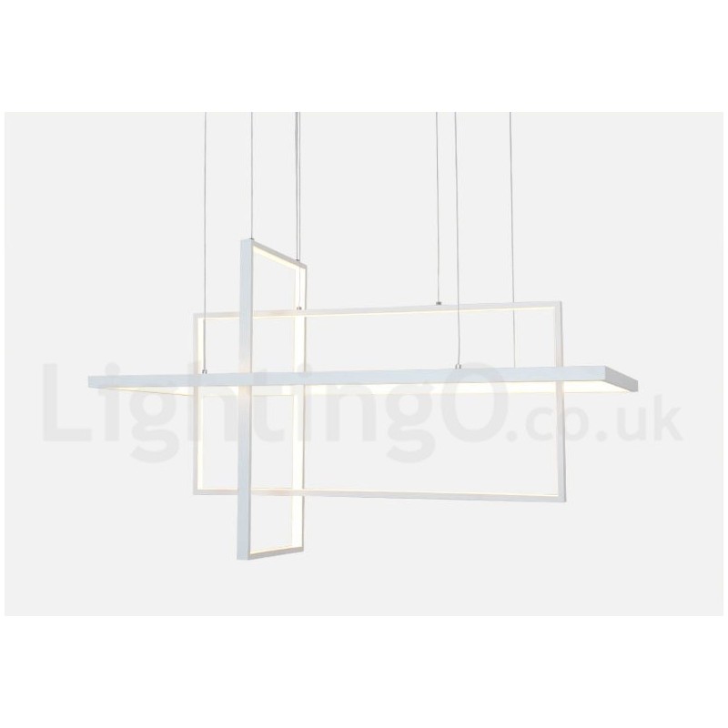 Lampada a sospensione lineare LED dimmerabile con telecomando, alluminio verniciato, design moderno