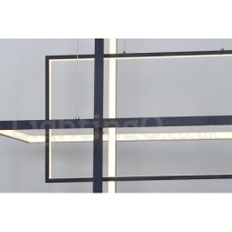 Lampada a sospensione lineare LED dimmerabile con telecomando, alluminio verniciato, design moderno