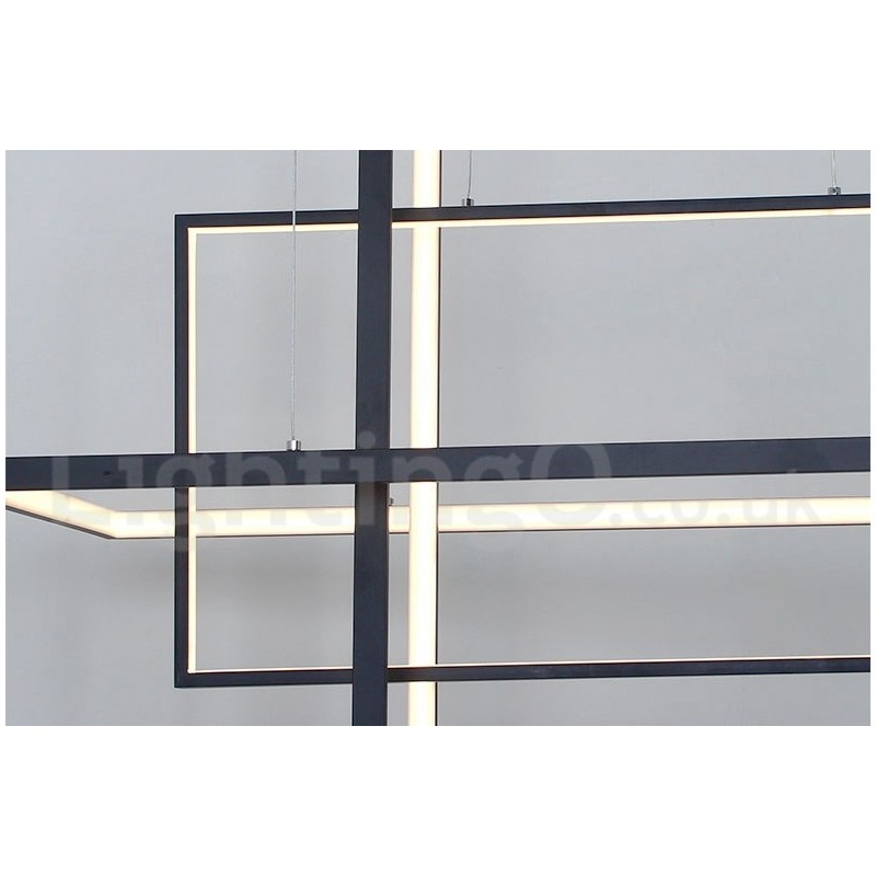 Lampada a sospensione lineare LED dimmerabile con telecomando, alluminio verniciato, design moderno