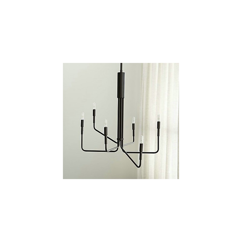 Lampadario in metallo dipinto stile country a candela 6 luci E12/E14