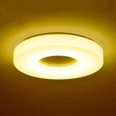Lampada da soffitto rotonda nordica in legno e acrilico, ultra sottile, dimmerabile
