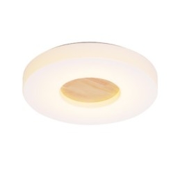 Lampada da soffitto rotonda nordica in legno e acrilico, ultra sottile, dimmerabile