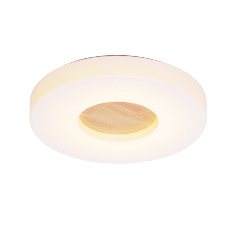 Lampada da soffitto rotonda nordica in legno e acrilico, ultra sottile, dimmerabile