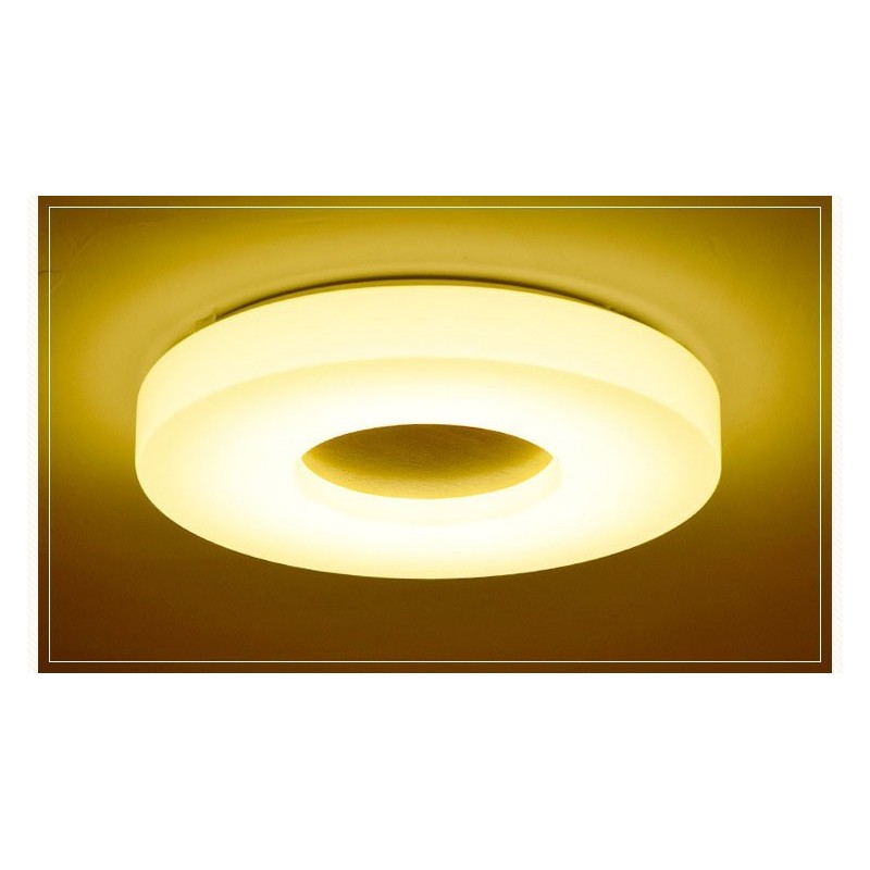 Lampada da soffitto rotonda nordica in legno e acrilico, ultra sottile, dimmerabile