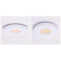 Lampada da soffitto rotonda nordica in legno e acrilico, ultra sottile, dimmerabile