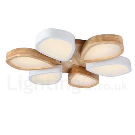 Lampada da soffitto nordica ultra sottile in legno e acrilico dimmerabile 63/80 cm